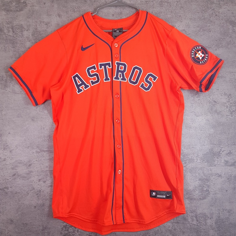 NIKE Authentic Houston Astros Vapor Elite Baseball Jersey Mens 48 XL Made In USA